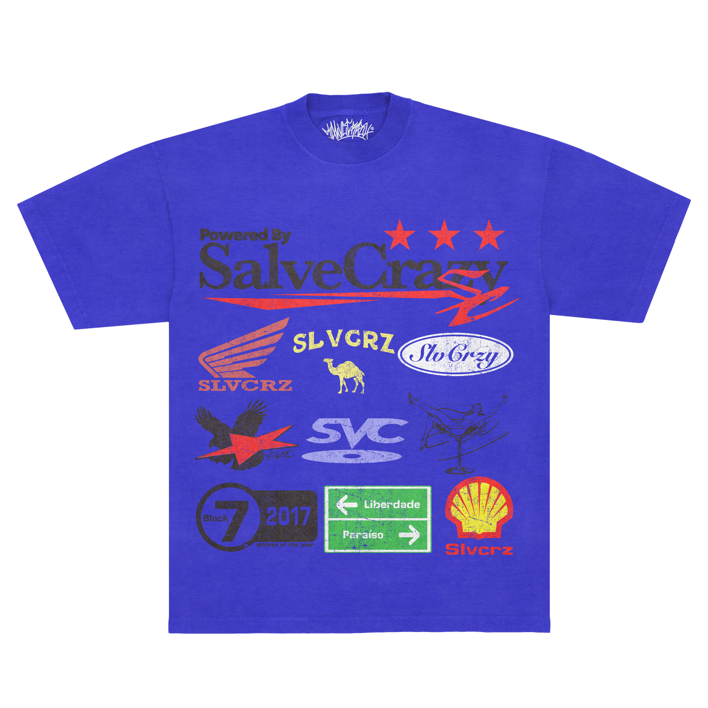 camiseta boxy 'logos bootleg'