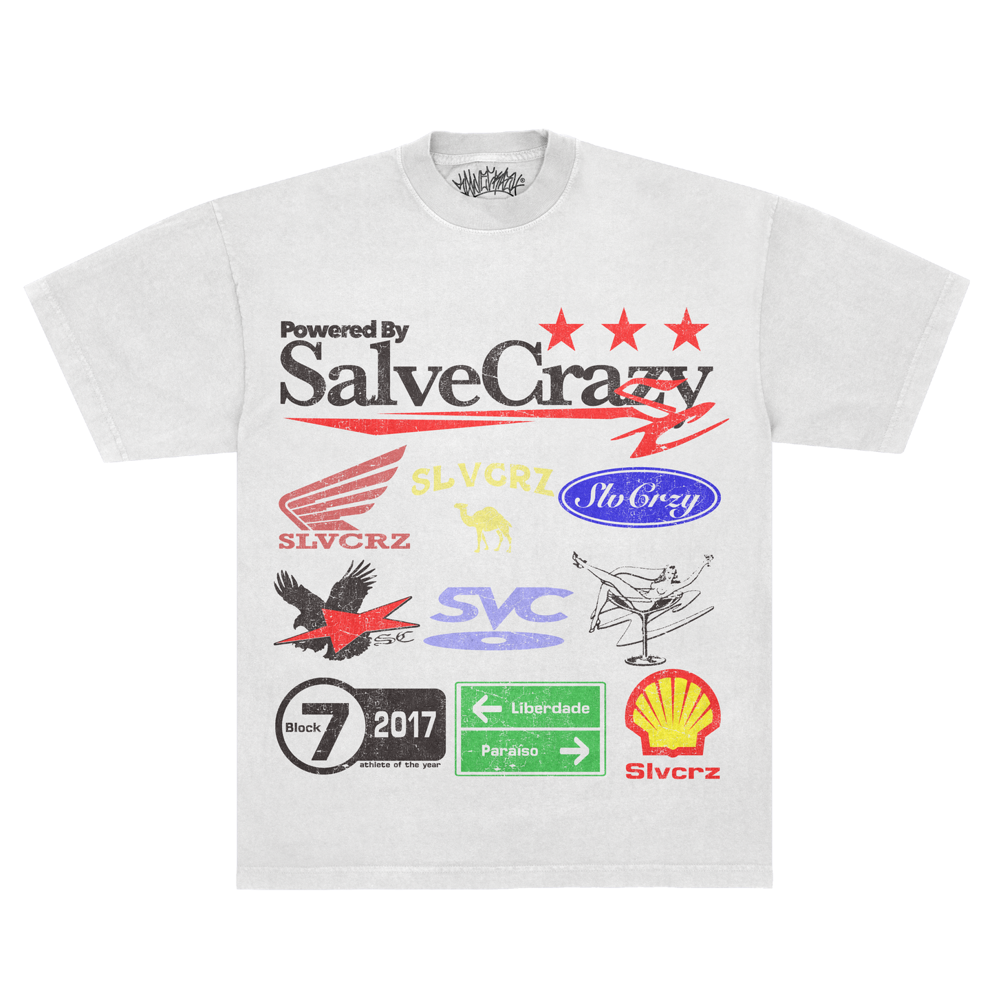 camiseta boxy 'logos bootleg'