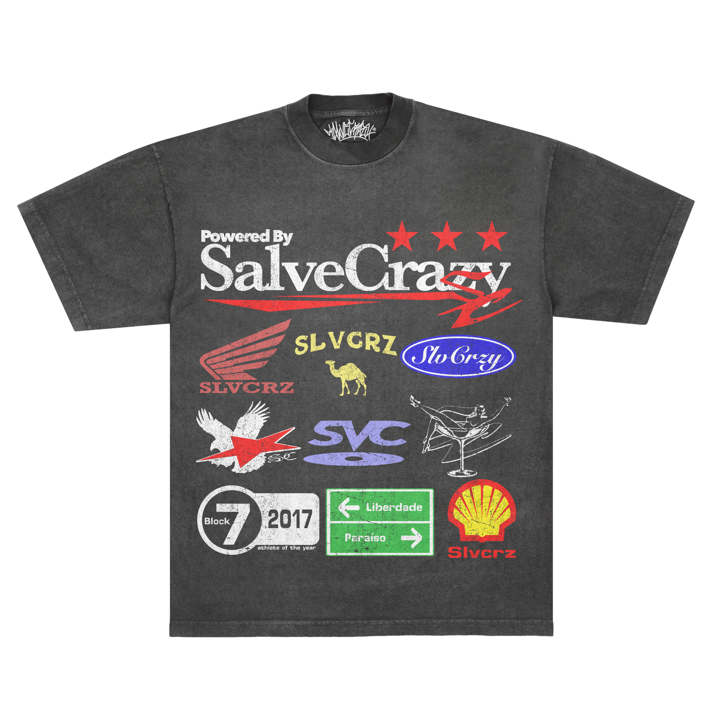 camiseta boxy 'logos bootleg'