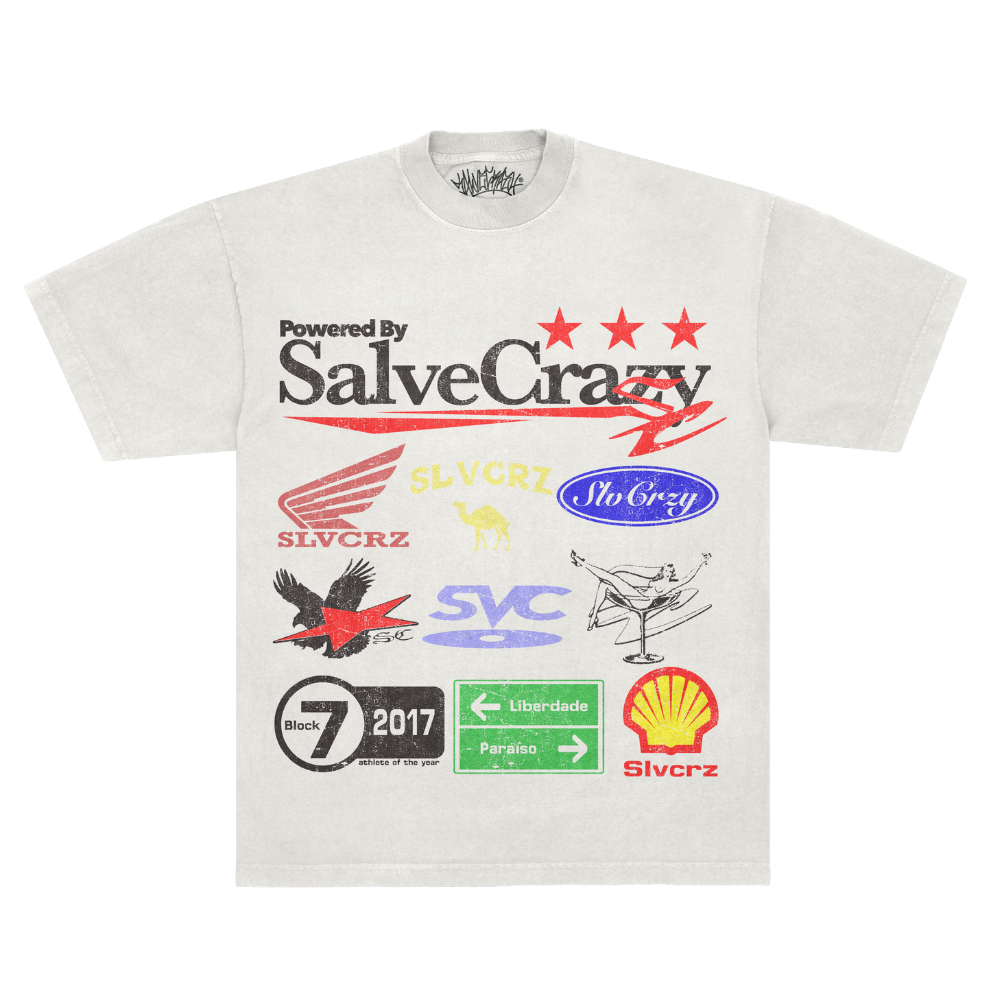 camiseta boxy 'logos bootleg'