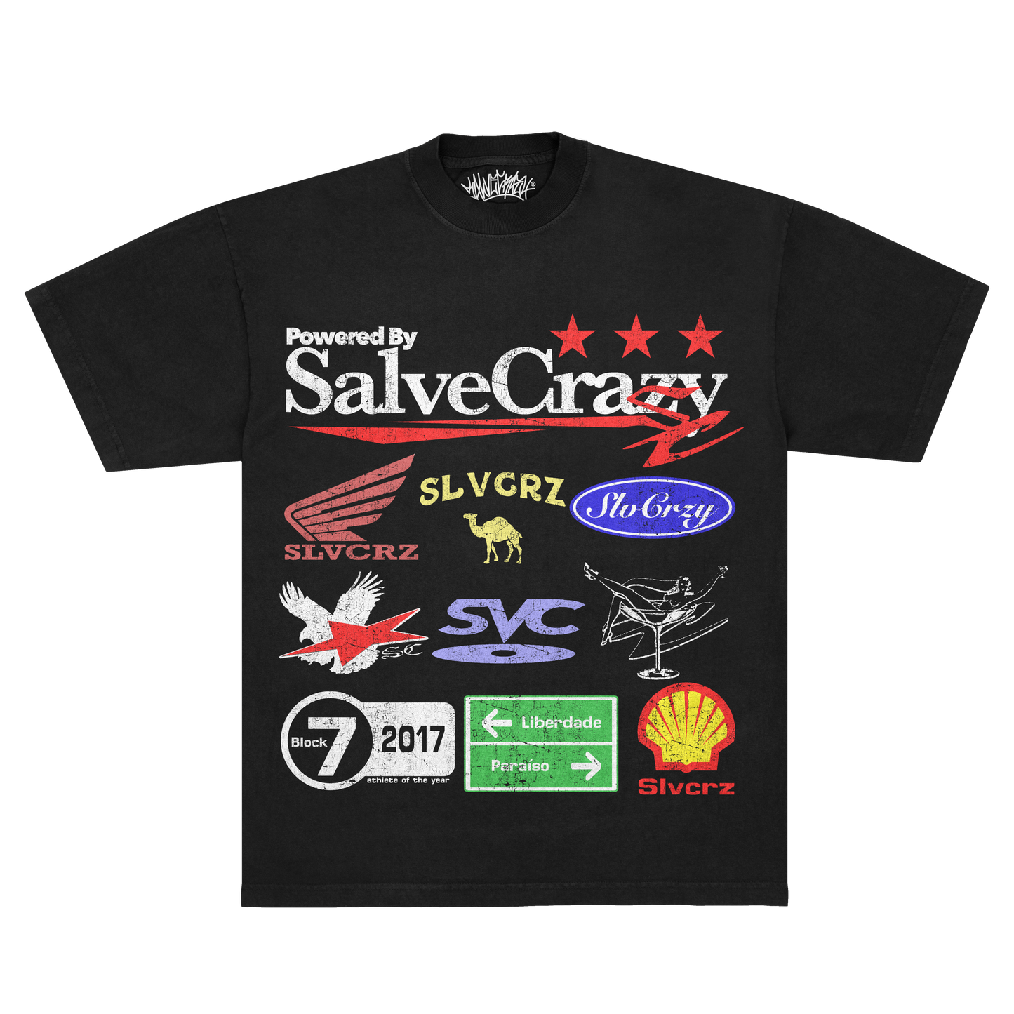 camiseta boxy 'logos bootleg'