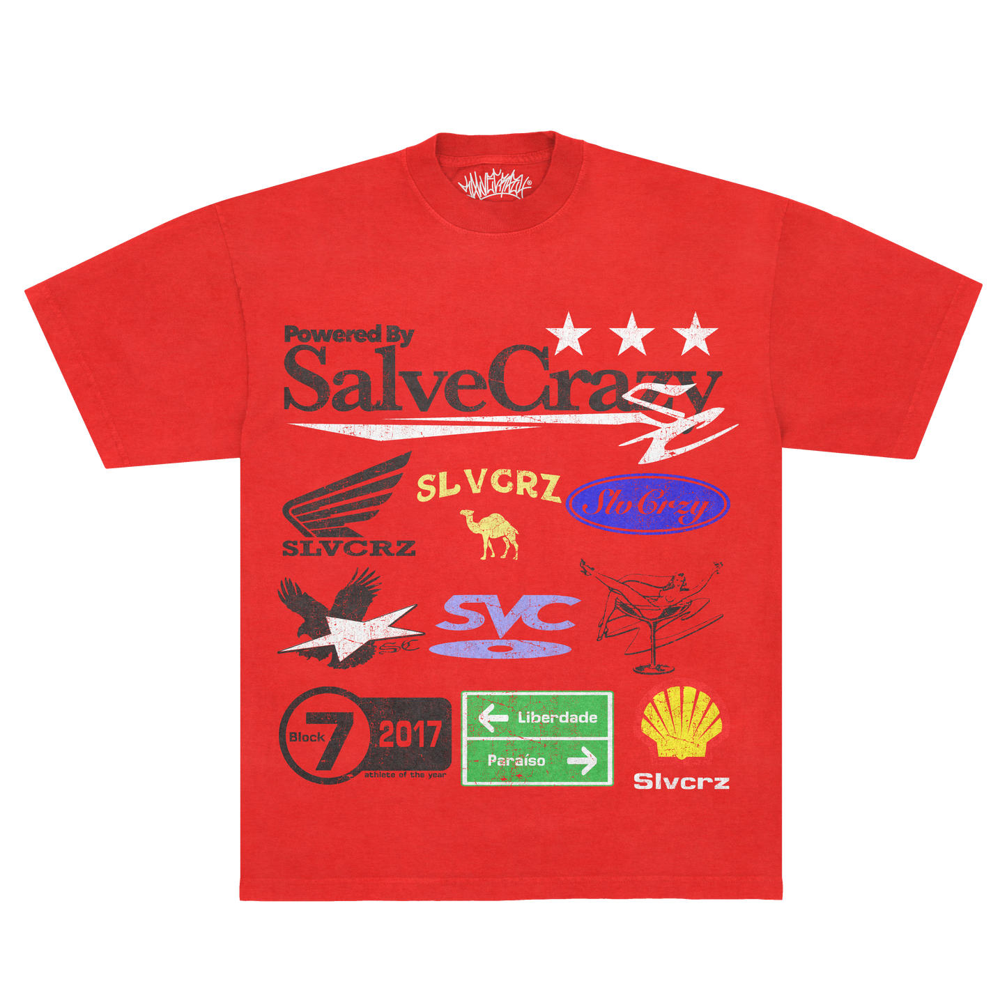 camiseta boxy 'logos bootleg'